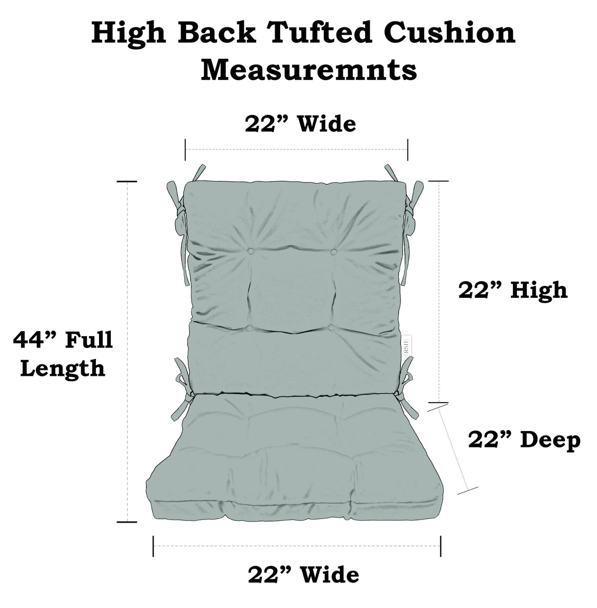 Indoor Outdoor Tufted High Back Chair Cushion K596760