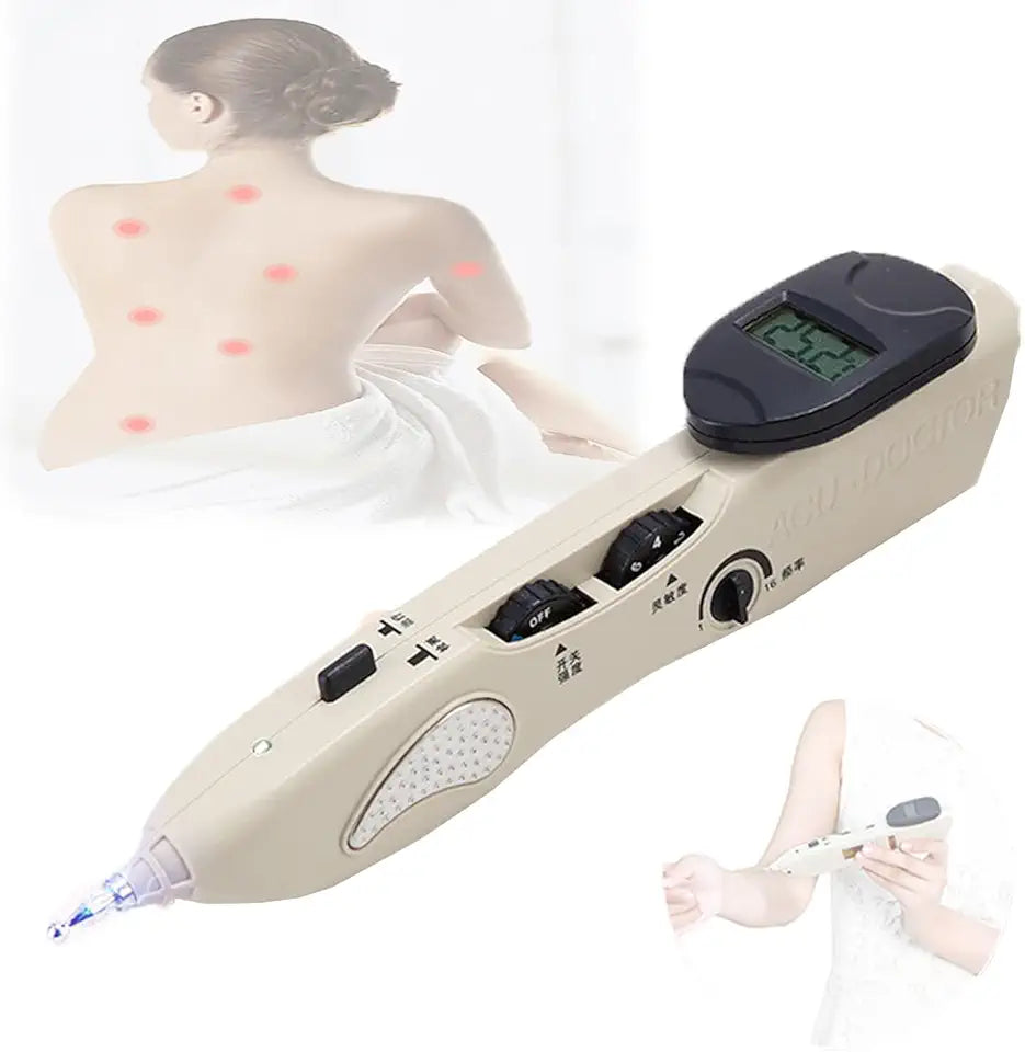 Rechargeable Digital Pressure Point Massage Tool with 2 Massage Heads O361924