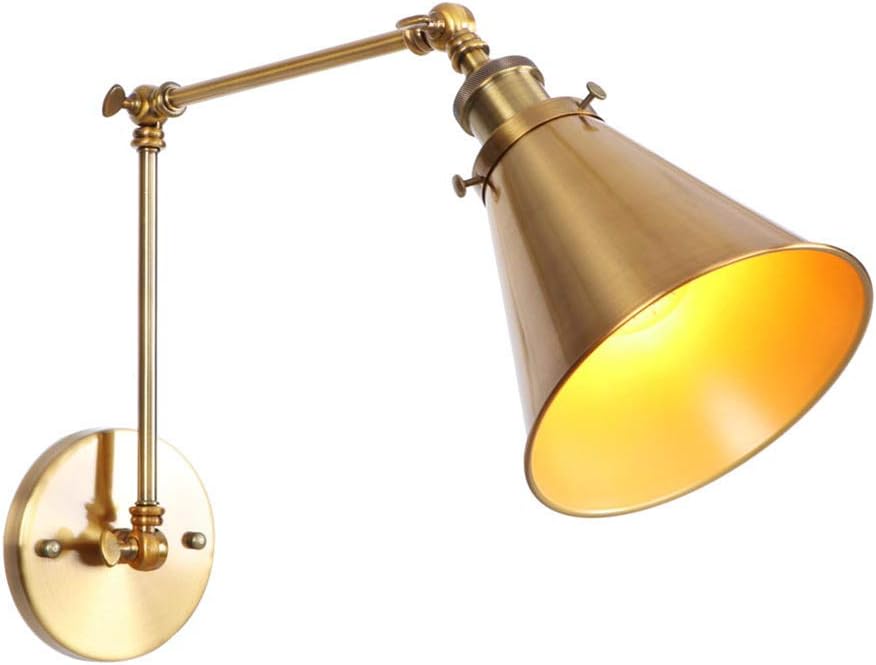 Vintage Wall Lamp Sconce Chrome Plating Funnel Lampshade Wall Mount Lighting Fixture (Bronze) F29225