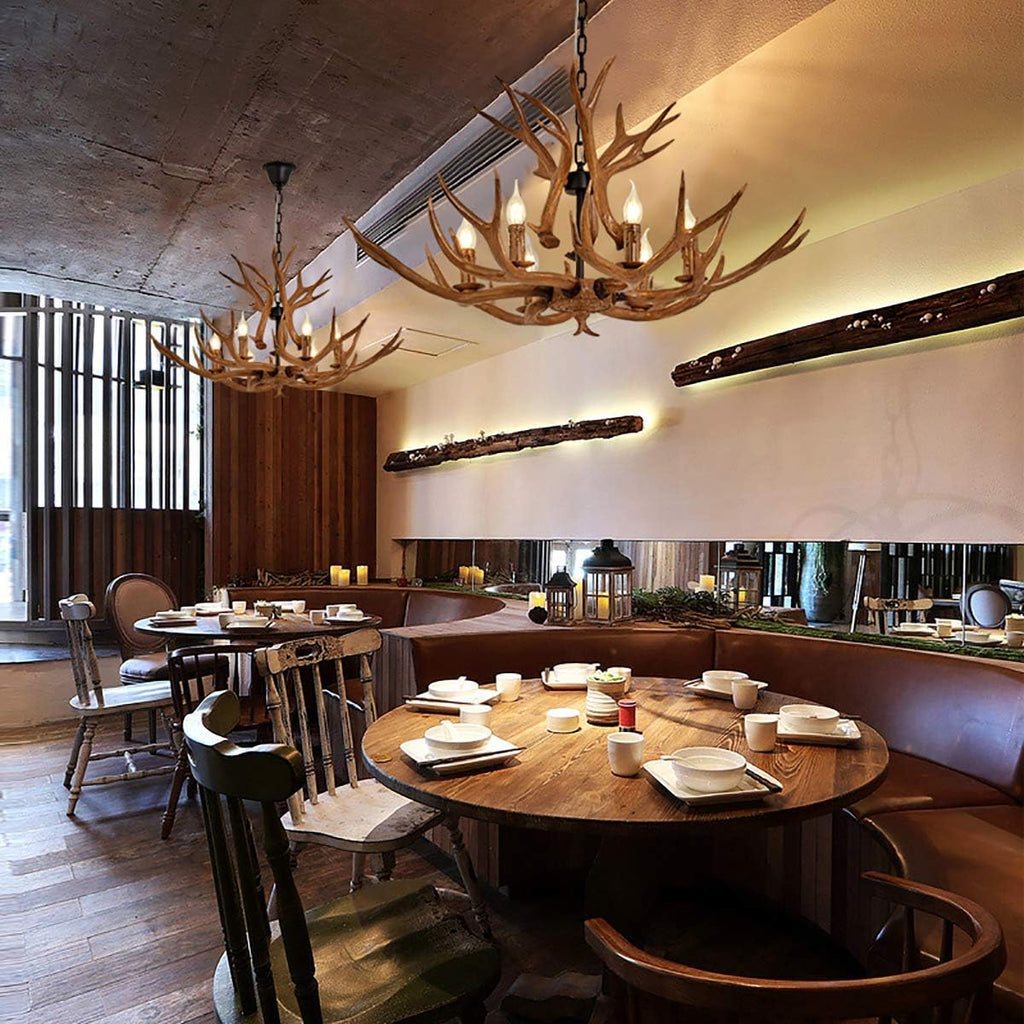 Resin Antler Chandelier, 6 Light Ceiling Light B858824