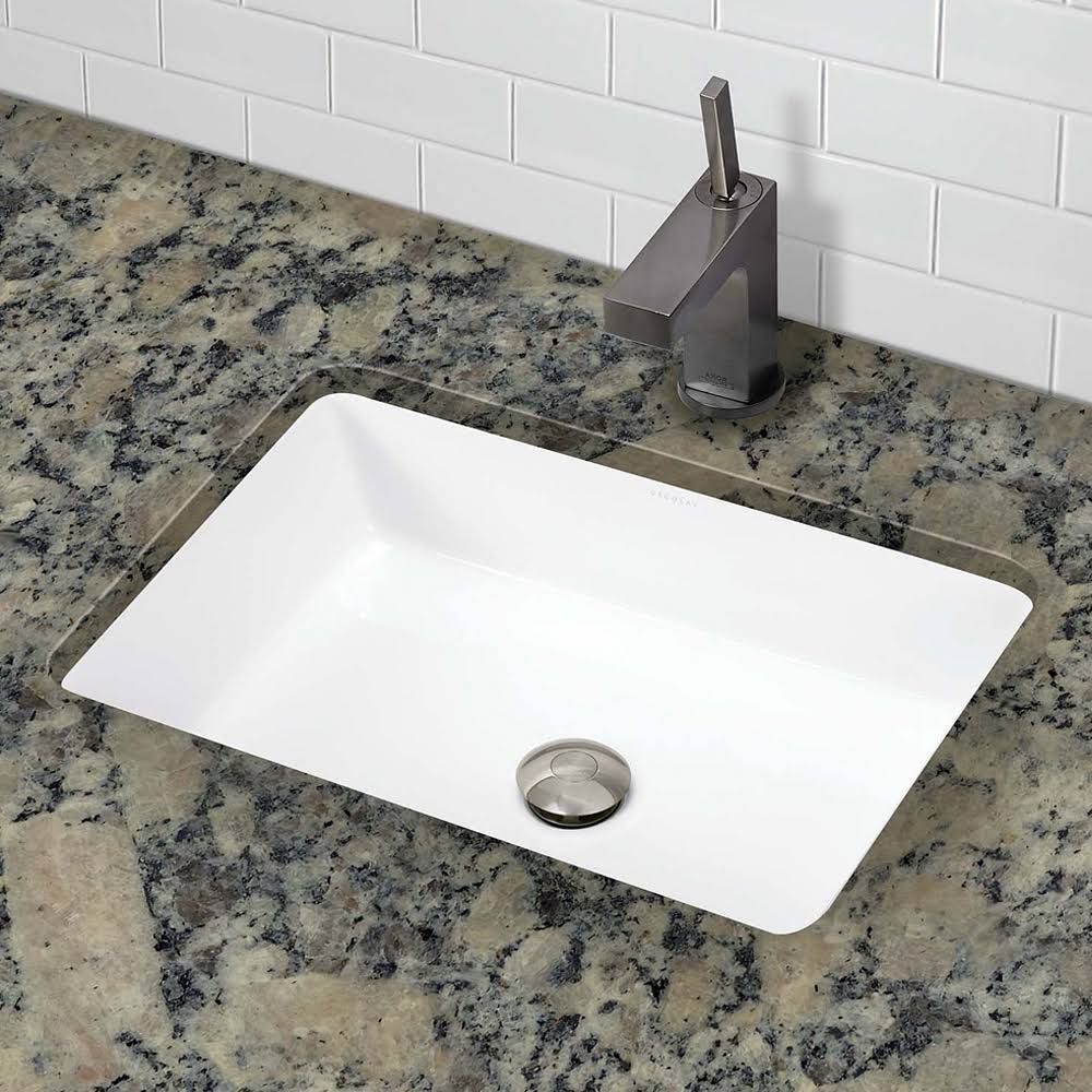 Rectangular Undermount Bathroom Sink White L6879