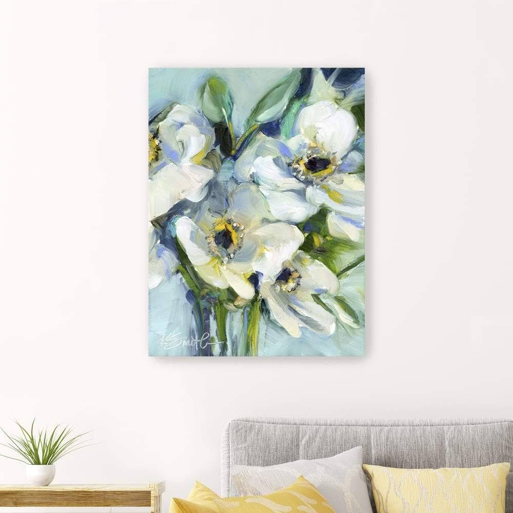 White Floral Still Life Canvas Giclee P607736