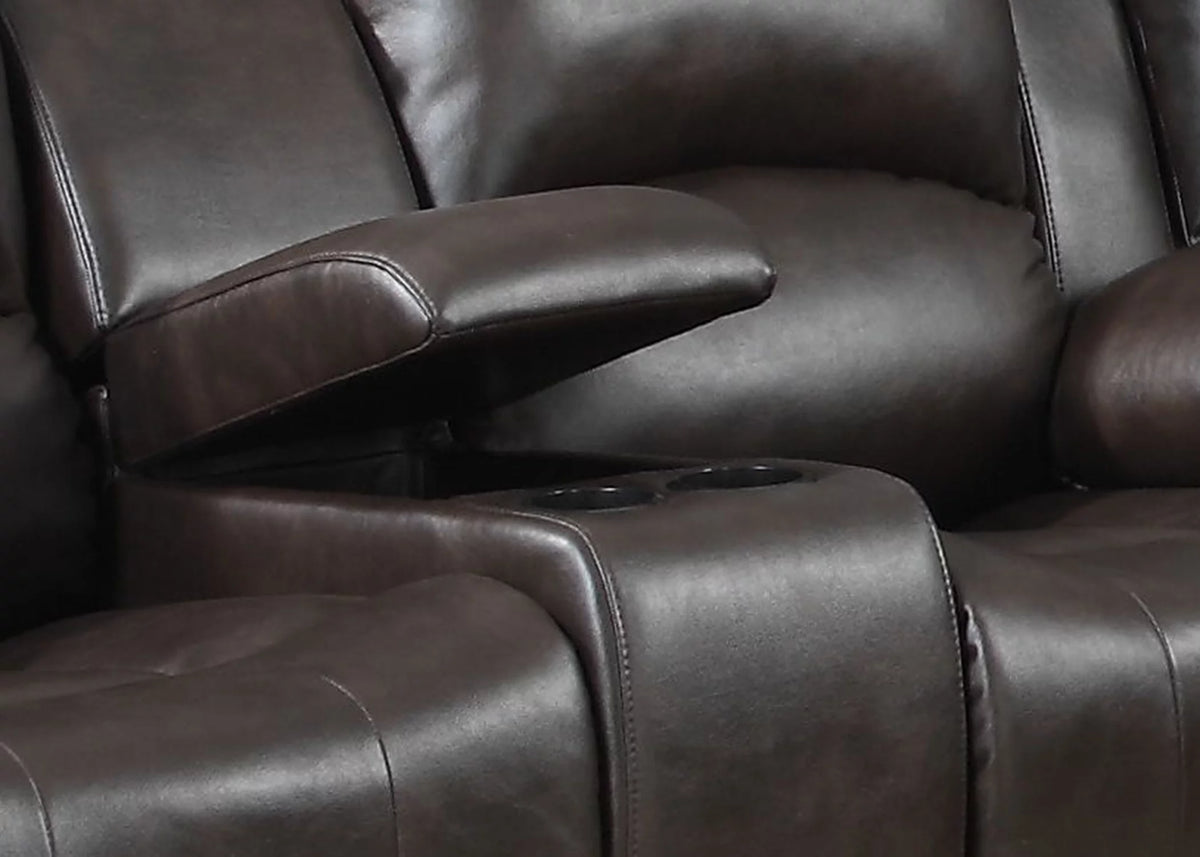 Dark Brown Reclining Loveseat P7391