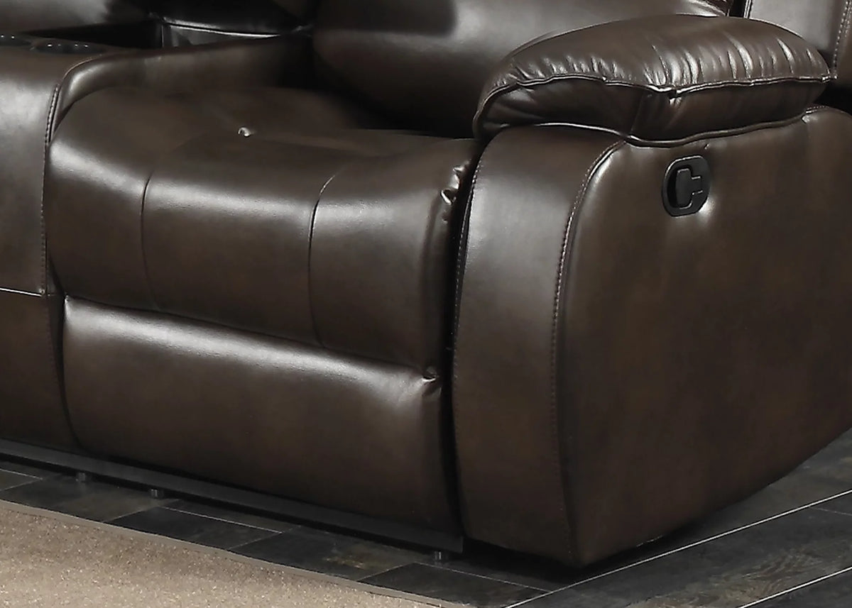 Dark Brown Reclining Loveseat P7391
