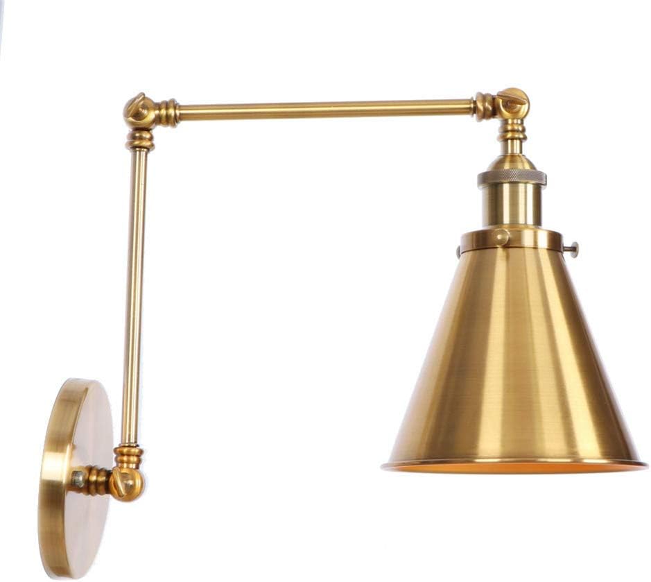 Vintage Wall Lamp Sconce Chrome Plating Funnel Lampshade Wall Mount Lighting Fixture (Bronze) F29225