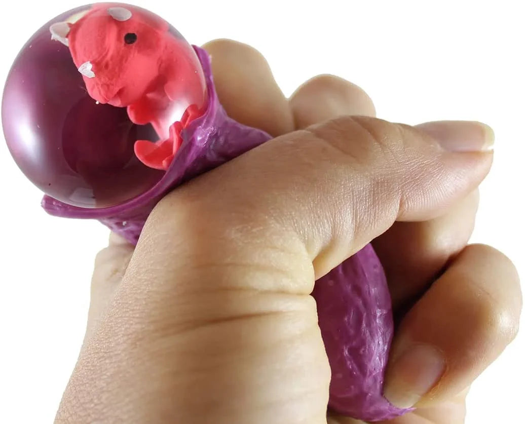 Set of 4 Hatching Dinosaur Egg Squeeze Stress Ball Sensory Fidget Toy G582