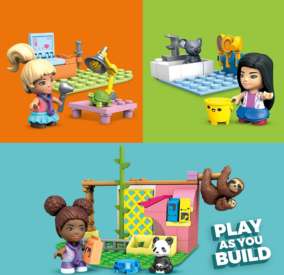 97 Bricks Animal Grooming Station Building Set with 3 Micro-Dolls W6764