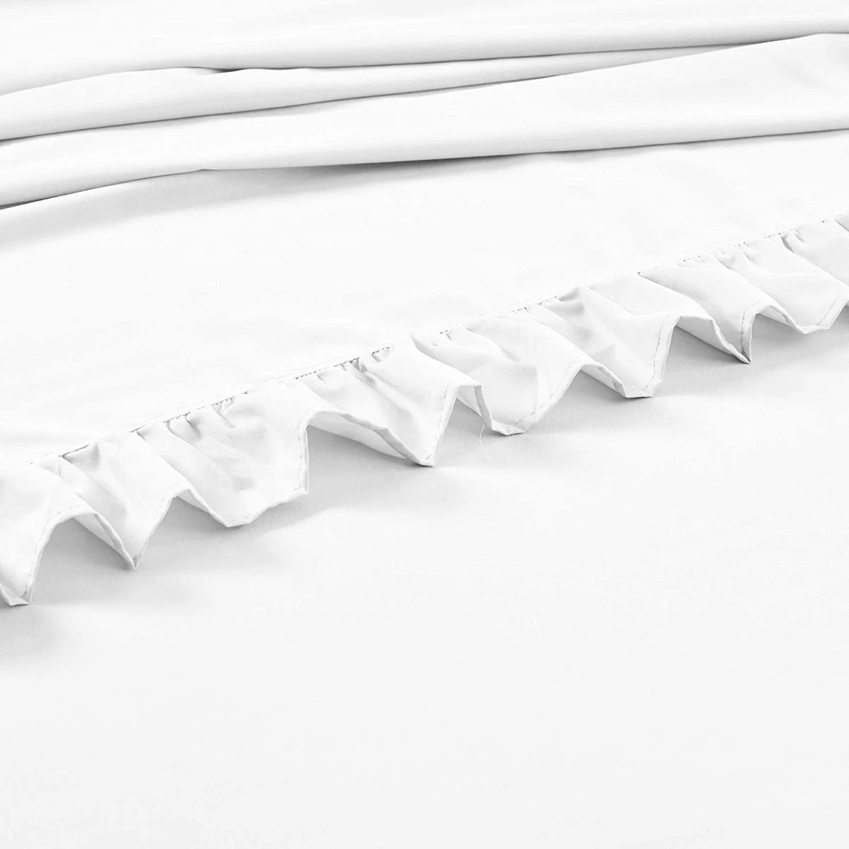 White Solid 6 Piece 100% Egyptian Cotton Twin Size Bed Sheet Set Q89823