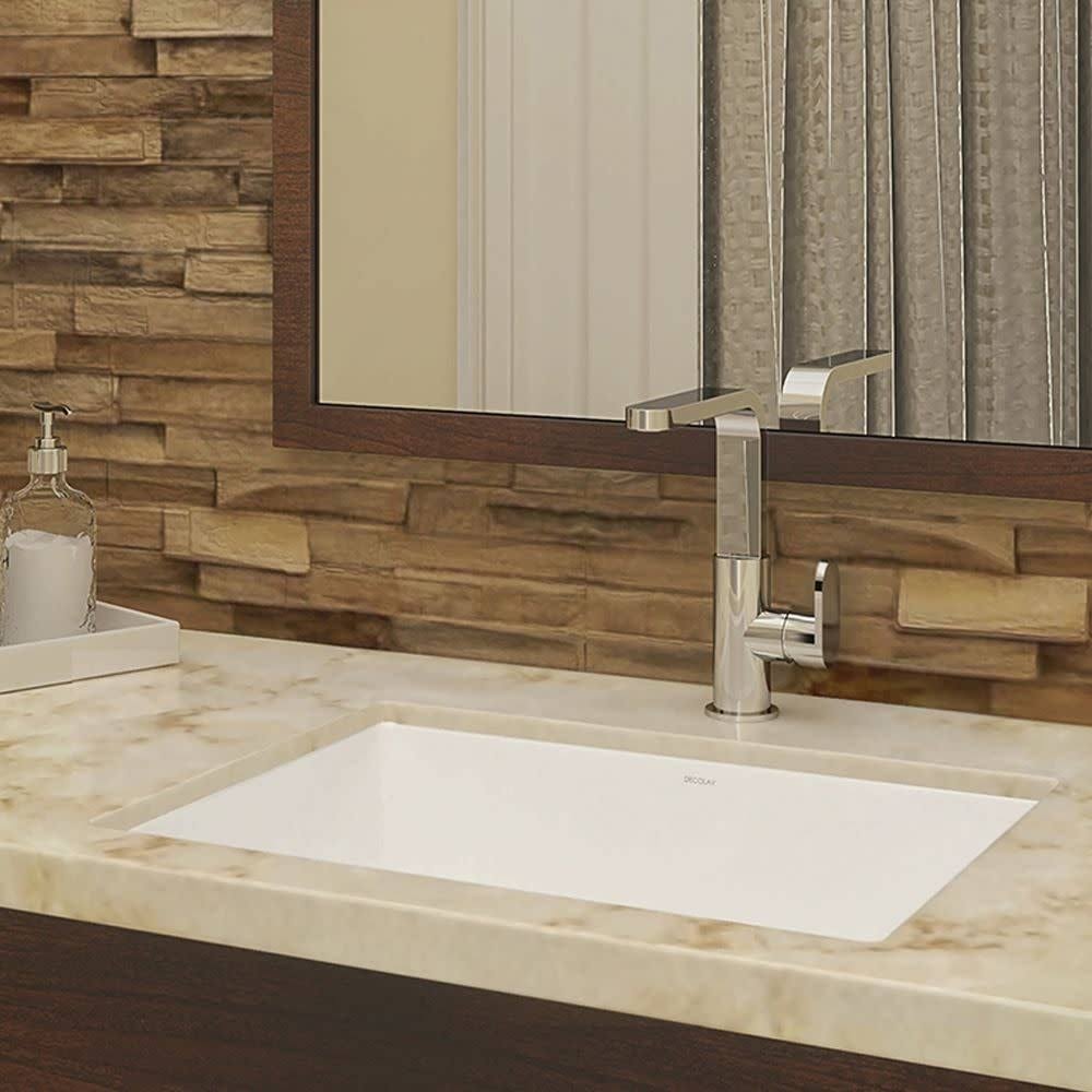 Rectangular Undermount Bathroom Sink White L6879